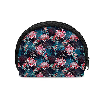 Japanese Koi And Chrysanthemums Print Coin Purse