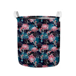 Japanese Koi And Chrysanthemums Print Collapsible Laundry Basket