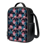 Japanese Koi And Chrysanthemums Print Crossbody Lunch Bag