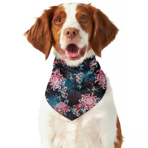 Japanese Koi And Chrysanthemums Print Dog Bandana