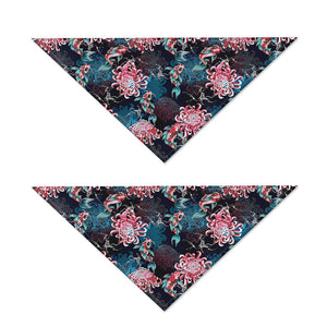 Japanese Koi And Chrysanthemums Print Dog Bandana