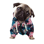 Japanese Koi And Chrysanthemums Print Dog Zip Up Hoodie