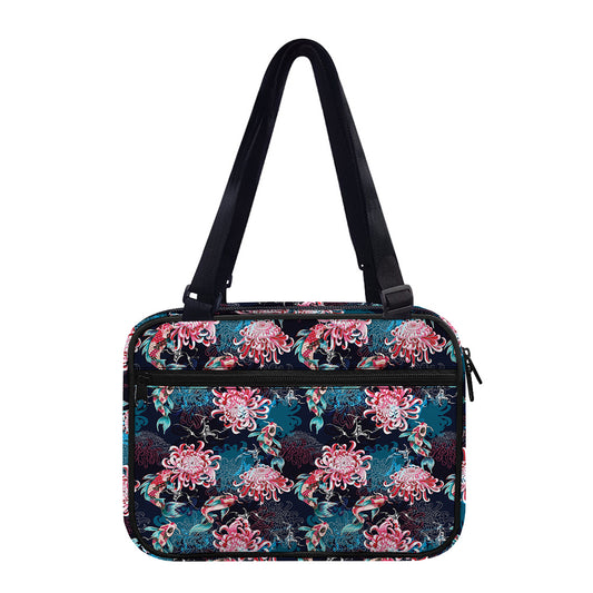 Japanese Koi And Chrysanthemums Print Double Strap Bible Bag
