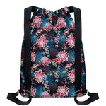 Japanese Koi And Chrysanthemums Print Drawstring Backpack