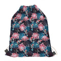 Japanese Koi And Chrysanthemums Print Drawstring Bag