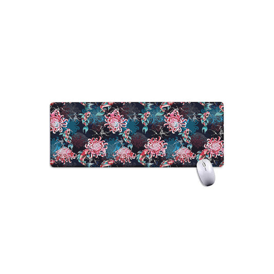 Japanese Koi And Chrysanthemums Print Extended Mouse Pad