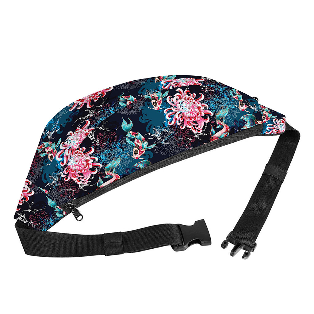 Japanese Koi And Chrysanthemums Print Fanny Pack