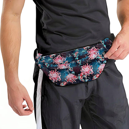 Japanese Koi And Chrysanthemums Print Fanny Pack