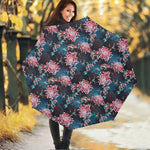 Japanese Koi And Chrysanthemums Print Foldable Umbrella