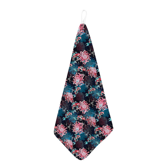 Japanese Koi And Chrysanthemums Print Hand Towel