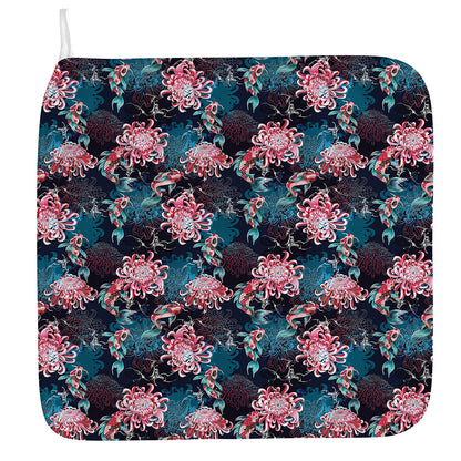 Japanese Koi And Chrysanthemums Print Hand Towel