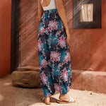 Japanese Koi And Chrysanthemums Print Harem Pants