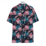 Japanese Koi And Chrysanthemums Print Hawaiian Shirt