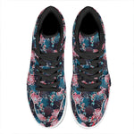 Japanese Koi And Chrysanthemums Print High Top Leather Sneakers