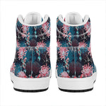 Japanese Koi And Chrysanthemums Print High Top Leather Sneakers