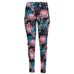 Japanese Koi And Chrysanthemums Print High-Waisted Pocket Leggings