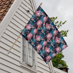 Japanese Koi And Chrysanthemums Print House Flag