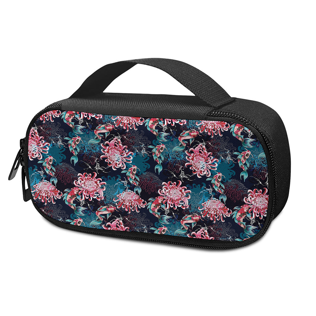 Japanese Koi And Chrysanthemums Print Insulin Cooler Travel Case