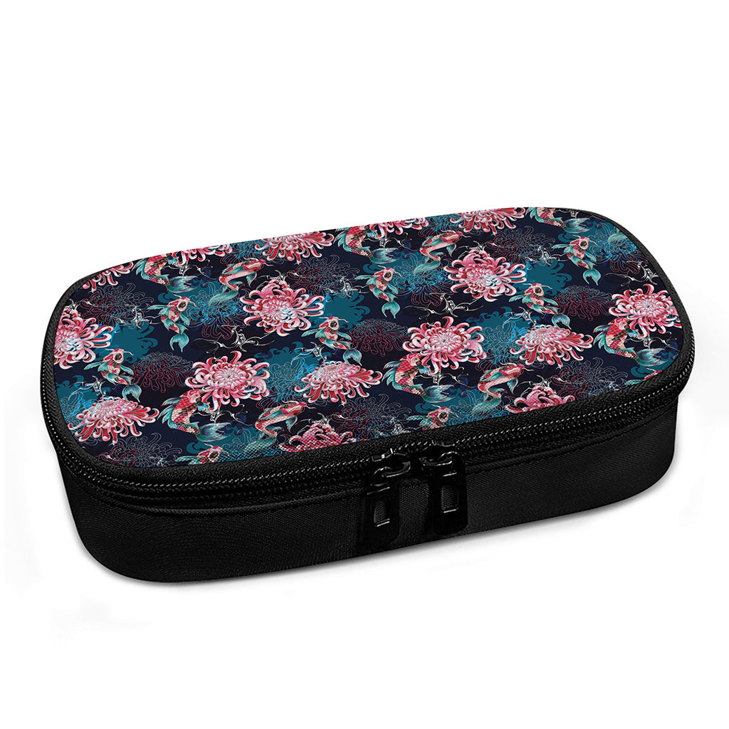 Japanese Koi And Chrysanthemums Print Insulin Cooler Travel Case