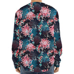 Japanese Koi And Chrysanthemums Print Long Sleeve Baseball Jersey