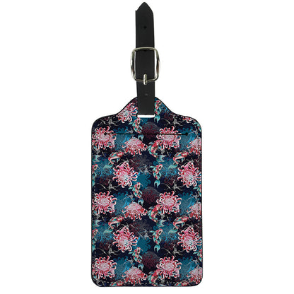 Japanese Koi And Chrysanthemums Print Luggage Tag