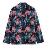 Japanese Koi And Chrysanthemums Print Men's Blazer