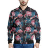 Japanese Koi And Chrysanthemums Print Men's Bomber Jacket