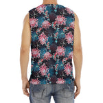 Japanese Koi And Chrysanthemums Print Men's Fitness Tank Top