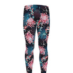 Japanese Koi And Chrysanthemums Print Men's leggings