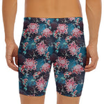 Japanese Koi And Chrysanthemums Print Men's Long Boxer Briefs