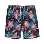 Japanese Koi And Chrysanthemums Print Men's Sports Shorts
