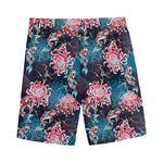 Japanese Koi And Chrysanthemums Print Men's Sports Shorts