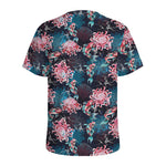 Japanese Koi And Chrysanthemums Print Men's Sports T-Shirt
