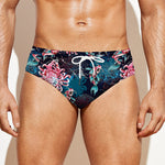 Japanese Koi And Chrysanthemums Print Men's Swim Briefs