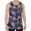 Japanese Koi And Chrysanthemums Print Men's Velvet Tank Top