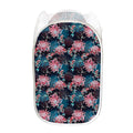Japanese Koi And Chrysanthemums Print Mesh Laundry Hamper
