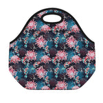 Japanese Koi And Chrysanthemums Print Neoprene Lunch Bag