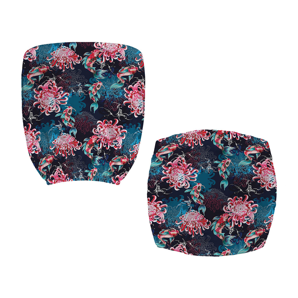 Japanese Koi And Chrysanthemums Print Office Chair Cover