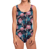 Japanese Koi And Chrysanthemums Print One Piece Swimsuit