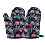 Japanese Koi And Chrysanthemums Print Oven Mitts