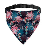 Japanese Koi And Chrysanthemums Print Over The Collar Dog Bandana