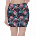 Japanese Koi And Chrysanthemums Print Pencil Mini Skirt