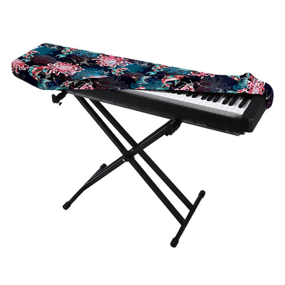 Japanese Koi And Chrysanthemums Print Piano Keyboard Cover