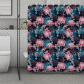 Japanese Koi And Chrysanthemums Print Polyester Shower Curtain