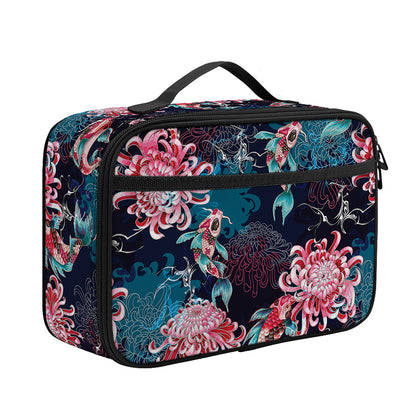 Japanese Koi And Chrysanthemums Print Portable Lunch Bag