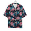 Japanese Koi And Chrysanthemums Print Rayon Hawaiian Shirt