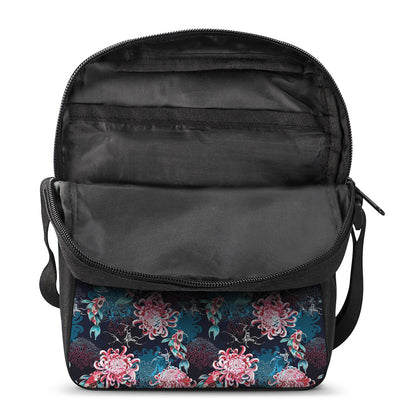 Japanese Koi And Chrysanthemums Print Rectangular Crossbody Bag
