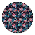 Japanese Koi And Chrysanthemums Print Round Floor Mat