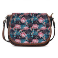 Japanese Koi And Chrysanthemums Print Saddle Bag