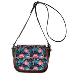 Japanese Koi And Chrysanthemums Print Saddle Bag
